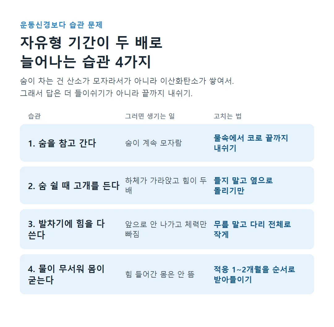 자유형 기간이 늘어나는 습관 4가지